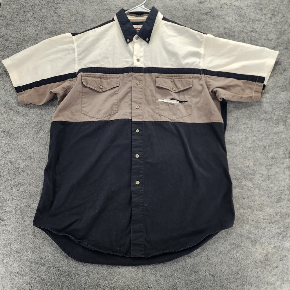 Vintage Cumberland Outfitters Shirt Mens Extra Large Aztec Short Sleeve